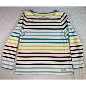 Talbots Striped Top Womens Large Multicolor Nautical Coastal Cotton